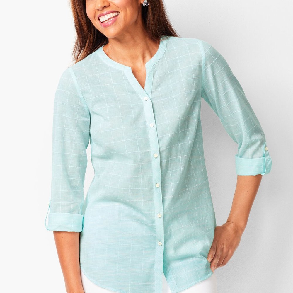 NWT light blue Talbots button-down blouse (large)